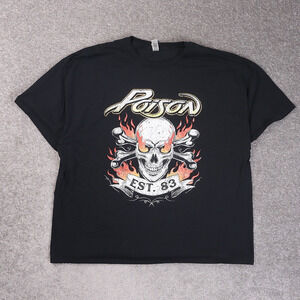 2022 Poison Kickin Ass Stadium Tour Music 3XL Black Short Sleeve T-Shirt